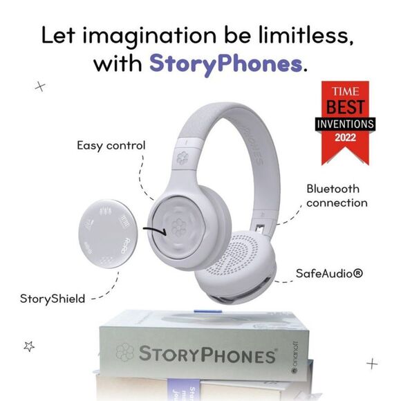 Open Box - ONANOFF -  StoryPhones, Storytelling Foldable Bluetoo Gray - Picture 2 of 4